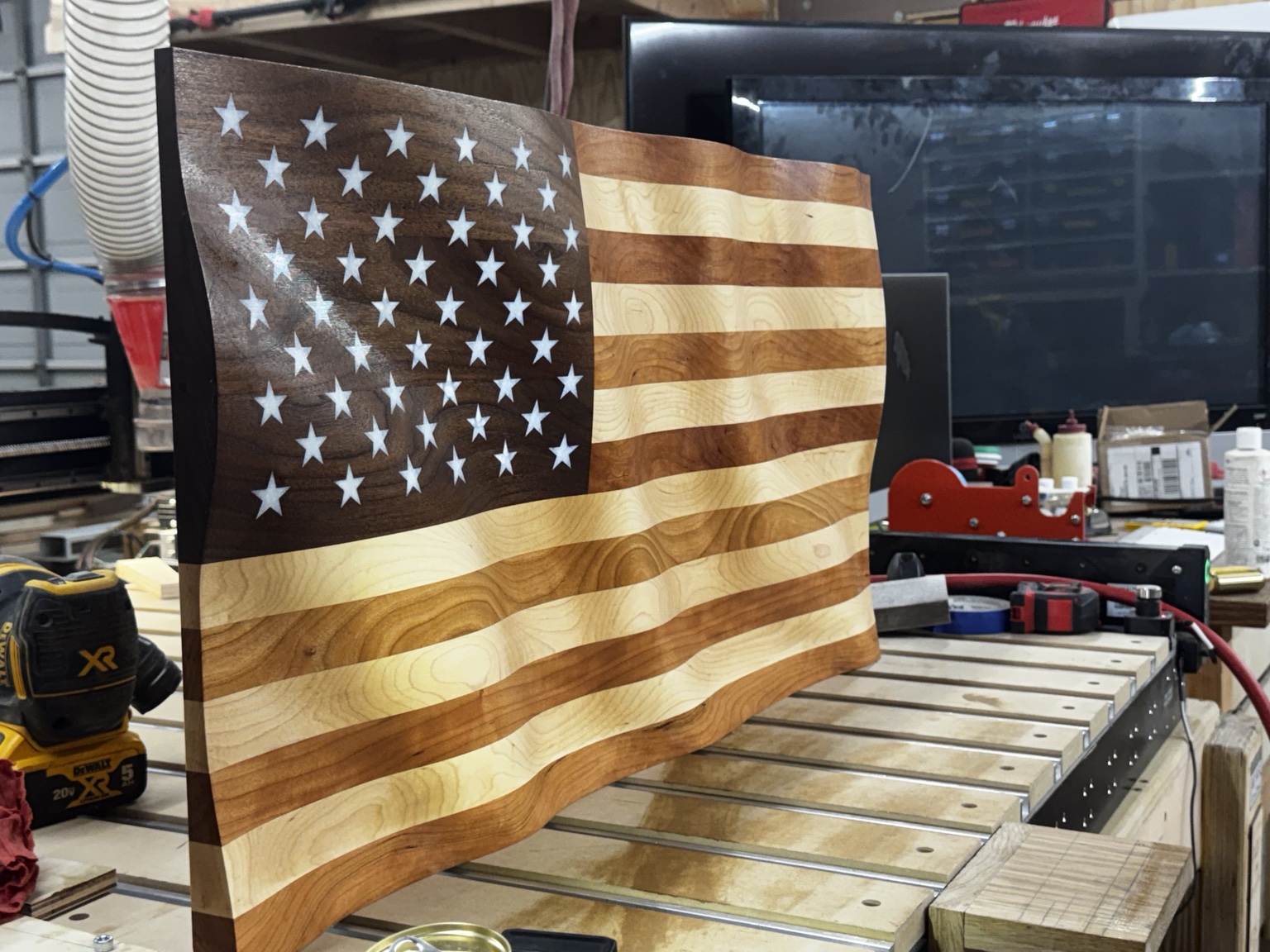 Actual WoodenYou handcrafted dimensional hardwood American flag