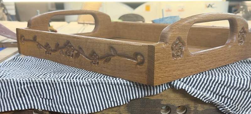 White oak tray side profile detail